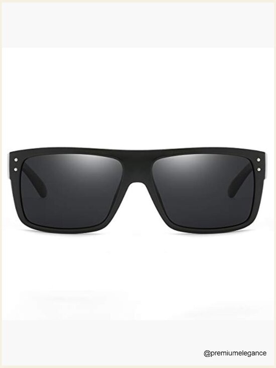 Retro Rectangular UV400 Polarized Sunglasses Wide Frame